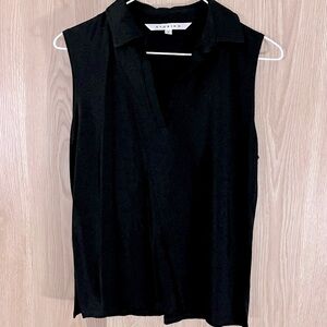 Studio M Black Sleeveless V-Neck Career Stretch Knit Top